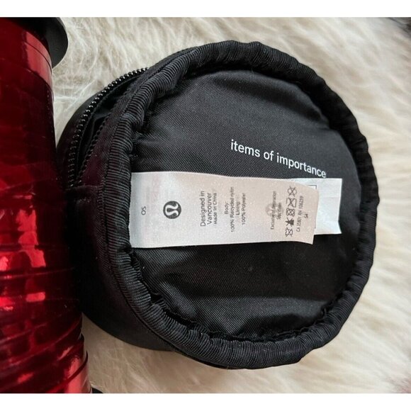 Black Lululemon 4” Round Coin Purse, 1.75” Wide “Items of Importance” Belt Bag - Picture 8 of 10